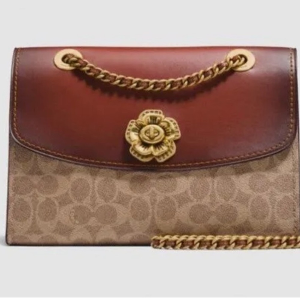 Coach Signature Parker 30585 Rust/Brown/Gold Shoulder Bag